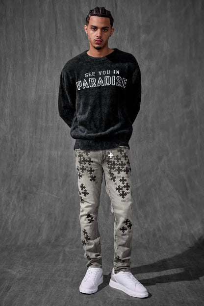 See You in Paradise Plush Crewneck Sweater from On Time Fashions – Sweater by Jordan Craig, Birmingham AL’s 1 fashion store and premier destination for streetwear, suits, kids fashion, and big & tall