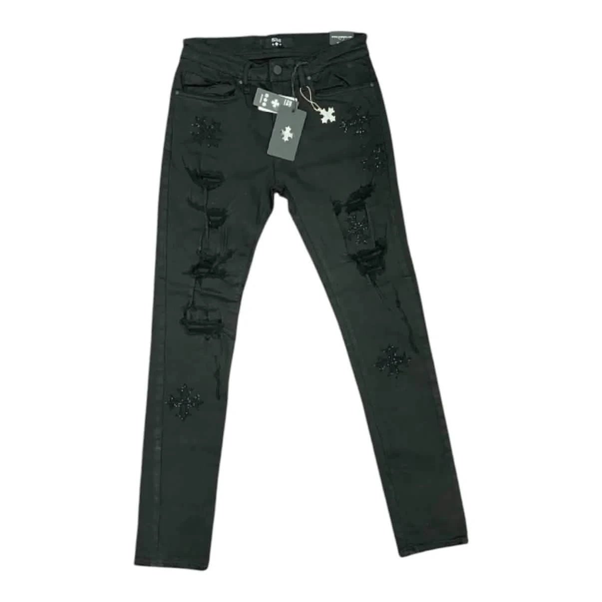 See You In Paradise Rhinestone Cross Sean Jeans from On Time Fashions – Jeans by Jordan Craig, Birmingham AL’s 1 fashion store and premier destination for streetwear, suits, kids fashion, and big & tall