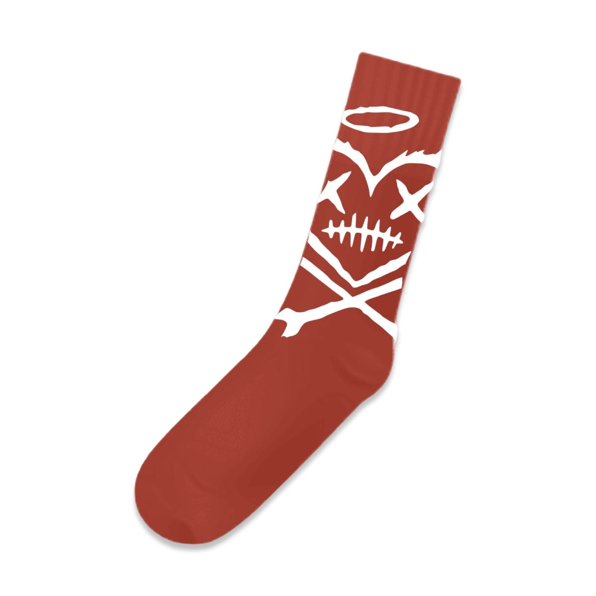 Shattered Hearts Socks in Red, product view