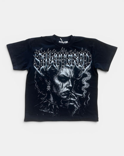 Shattered Hearts Anxiety Tee - Black - front view