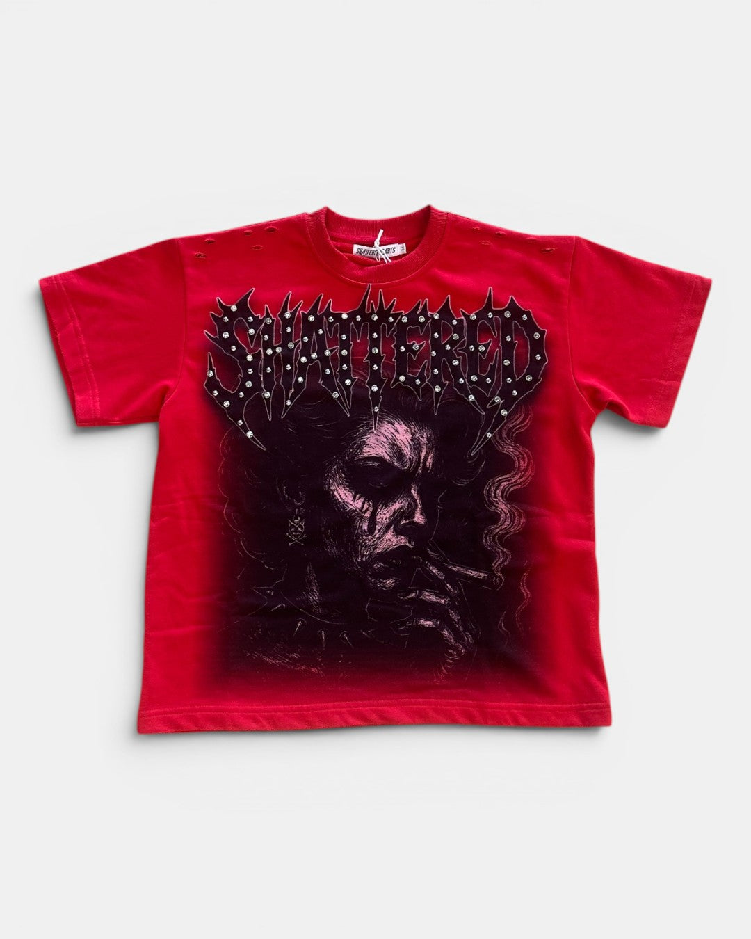Shattered Hearts Anxiety Tee - Red - front view