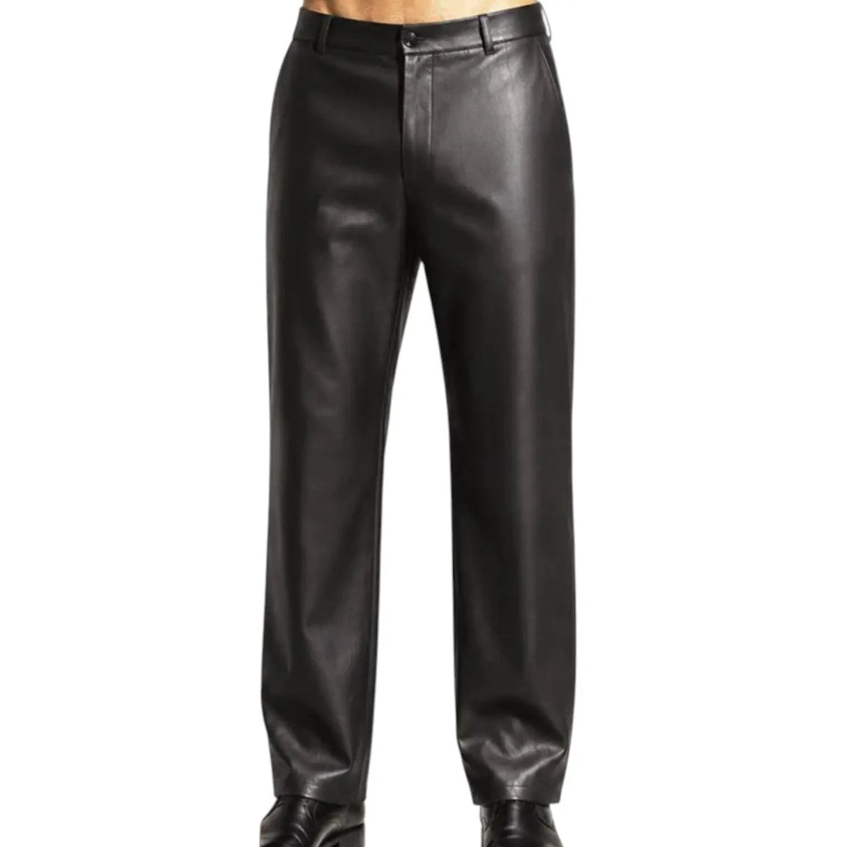 Silver Silk PU Faux-Leather Pants – 35170P