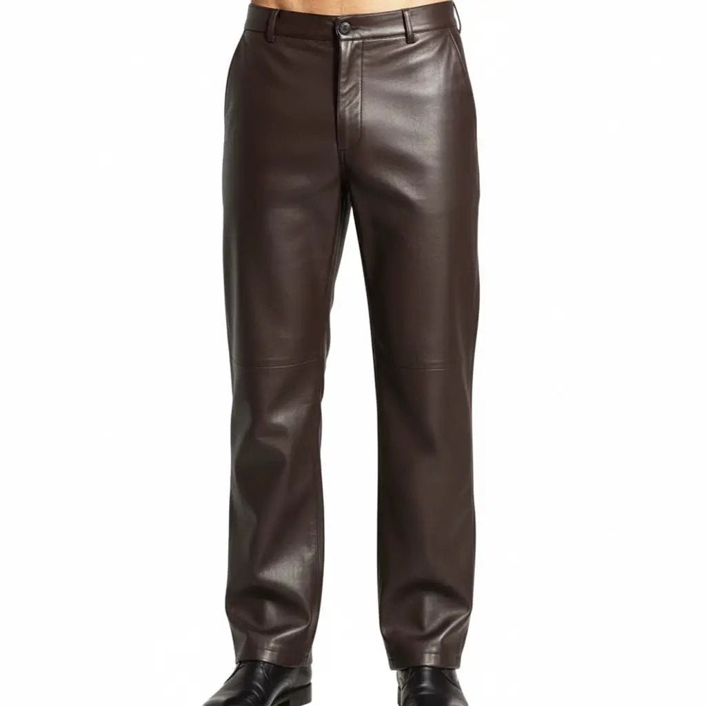 Silver Silk PU Faux-Leather Pants – 35170P