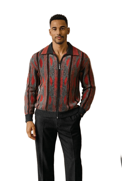 Silversilk Wool Blend Zip Collar Sweater – 12018