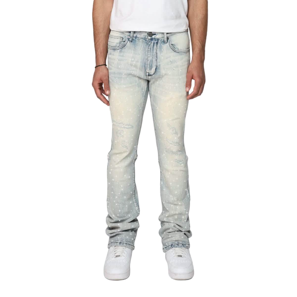 Smoke Rise All Rhinestone Jean from On Time Fashions – Jeans by New World Creation, Birmingham AL’s 1 fashion store and premier destination for streetwear, suits, kids fashion, and big & tall