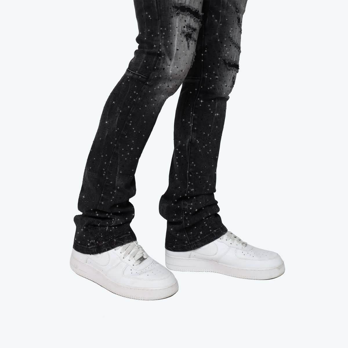 Smoke Rise All Rhinestone Jean from On Time Fashions – Jeans by New World Creation, Birmingham AL’s 1 fashion store and premier destination for streetwear, suits, kids fashion, and big & tall