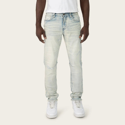 Smoke Rise Crystal Effect Washed Slim Fit Jeans by Smoke Rise