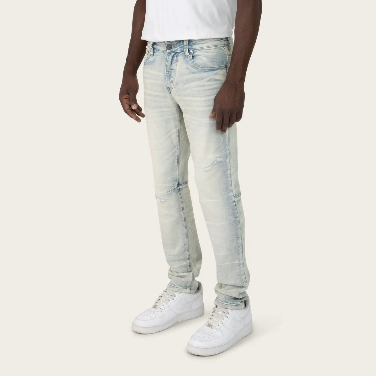 Smoke Rise Crystal Effect Washed Slim Fit Jeans