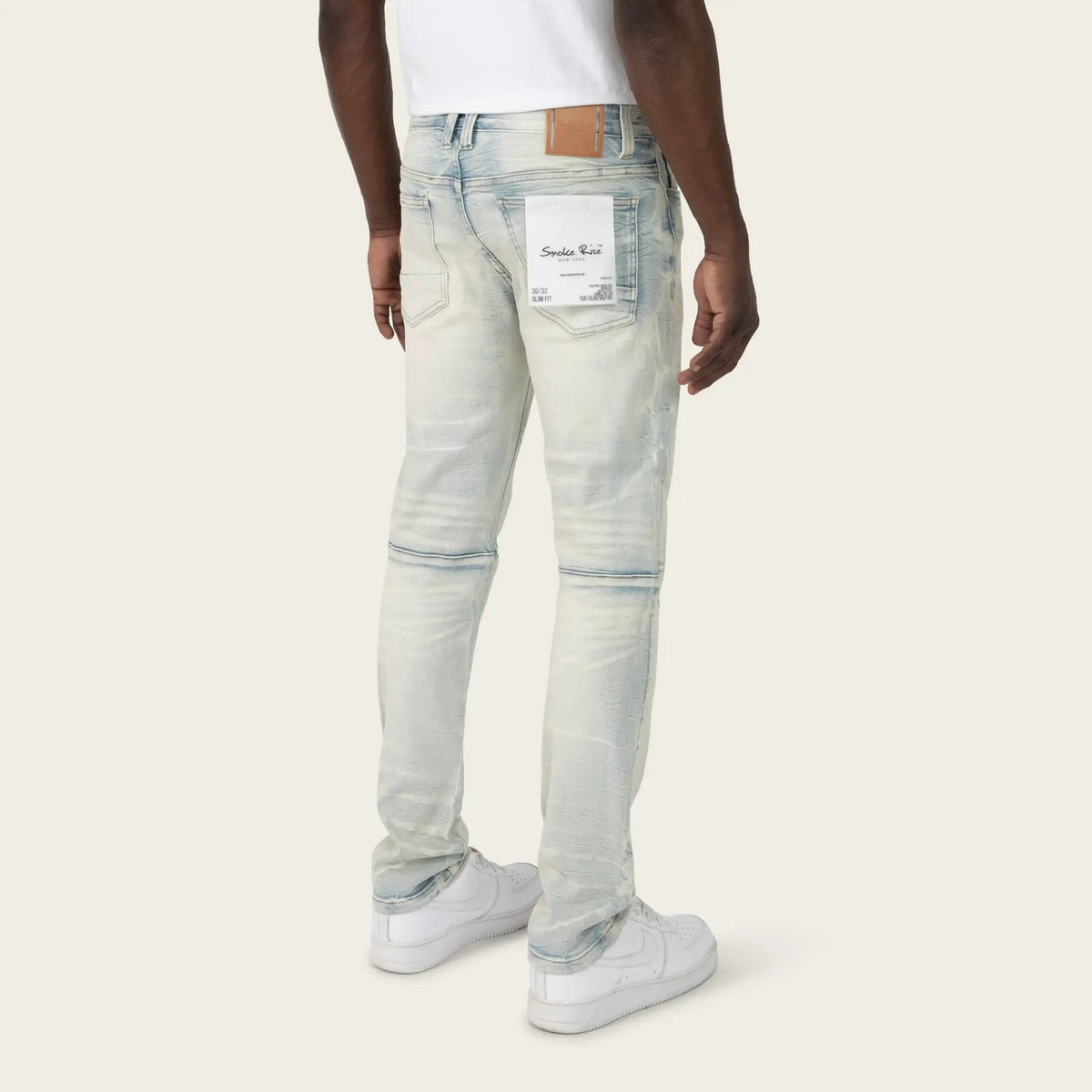 Smoke Rise Crystal Effect Washed Slim Fit Jeans