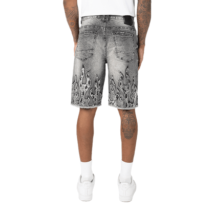 Smoke Rise Flame Denim Shorts from On Time Fashions â€“ by On Time Fashions Birmingham, Birmingham ALâ€™s 1 fashion store and premier destination for streetwear, suits, kids fashion, and big & tall