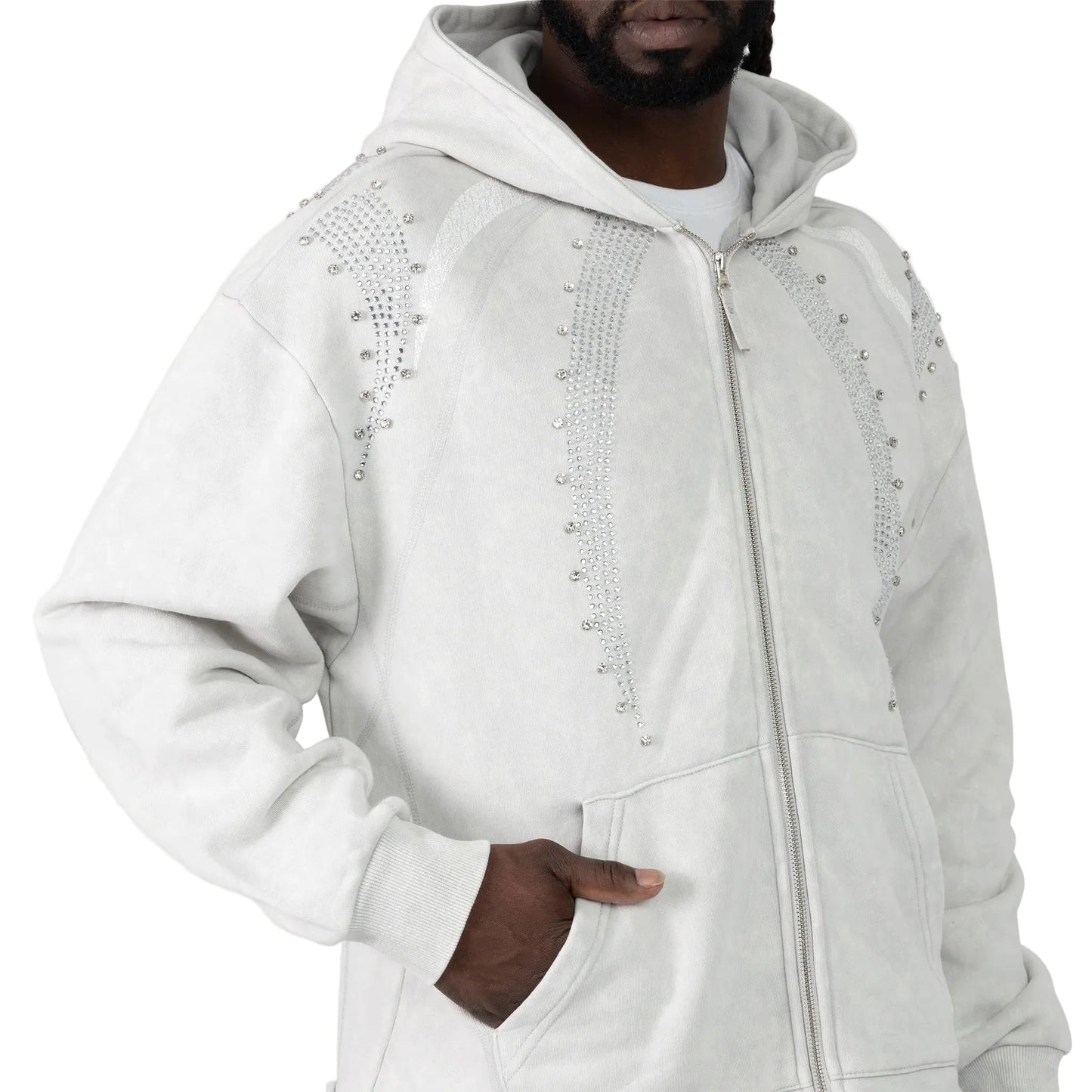 Smoke Rise Oversized Gemstone Hoodie from On Time Fashions – Hoodie by New World Creation, Birmingham AL’s 1 fashion store and premier destination for streetwear, suits, kids fashion, and big & tall