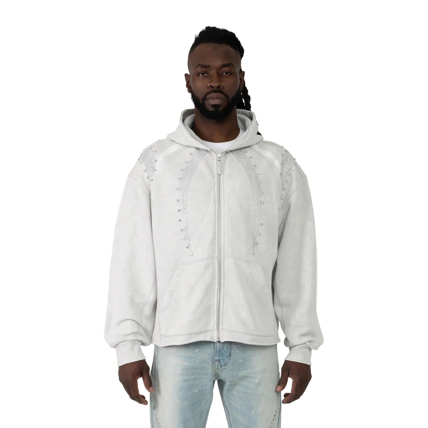 Smoke Rise Oversized Gemstone Hoodie from On Time Fashions – Hoodie by New World Creation, Birmingham AL’s 1 fashion store and premier destination for streetwear, suits, kids fashion, and big & tall
