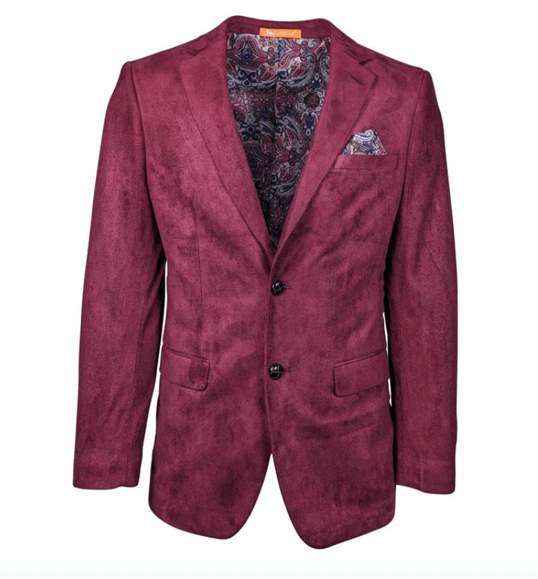 St. Patrick Men's Velvet Patch Jacket from On Time Fashions – Sports Coat by T.W. & Company, Birmingham AL’s 1 fashion store and premier destination for streetwear, suits, kids fashion, and big & tall