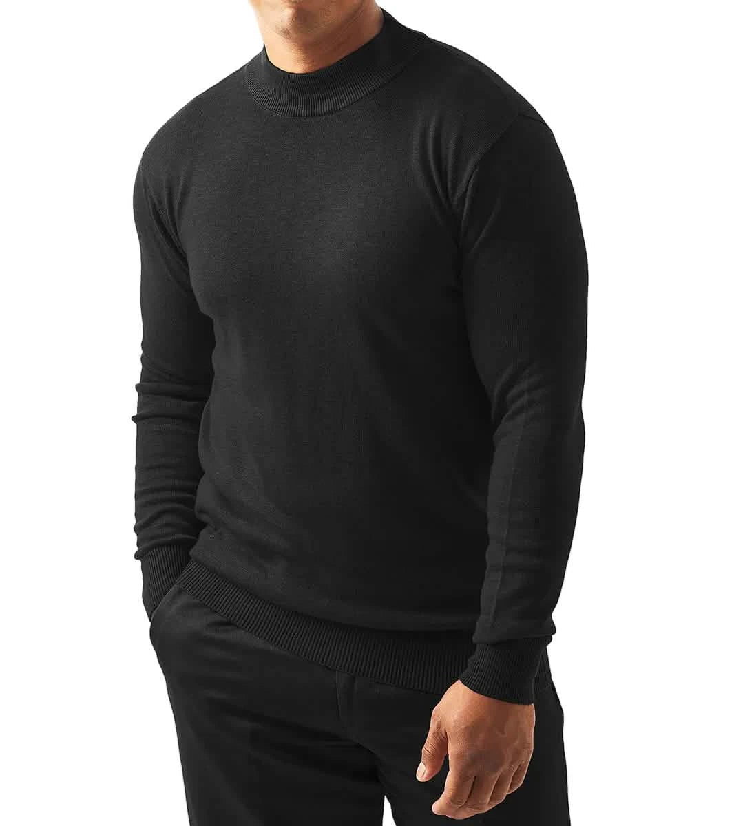 Stacy Adams Asher Mock Neck Sweater from On Time Fashions – Casual Sweater by Silver Silk, Birmingham AL’s 1 fashion store and premier destination for streetwear, suits, kids fashion, and big & tall