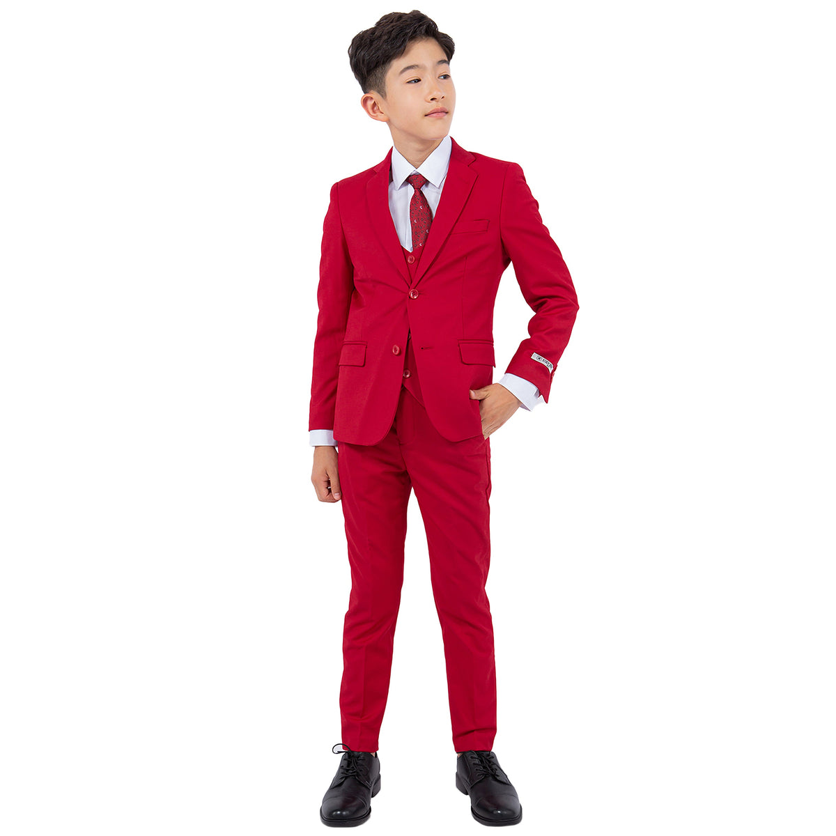 Stacy Adams Boys Suit Red in Red, product view