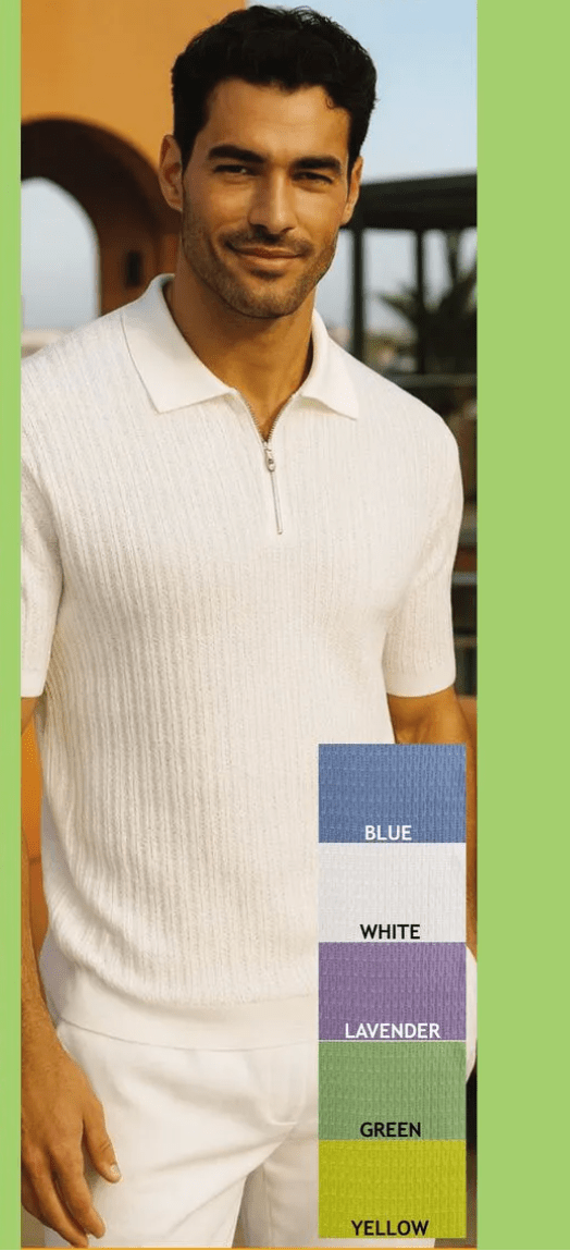 Stacy Adams Knit Zip Polo – 21051 from On Time Fashions – Polo by Silver Silk, Birmingham AL’s 1 fashion store and premier destination for streetwear, suits, kids fashion, and big & tall