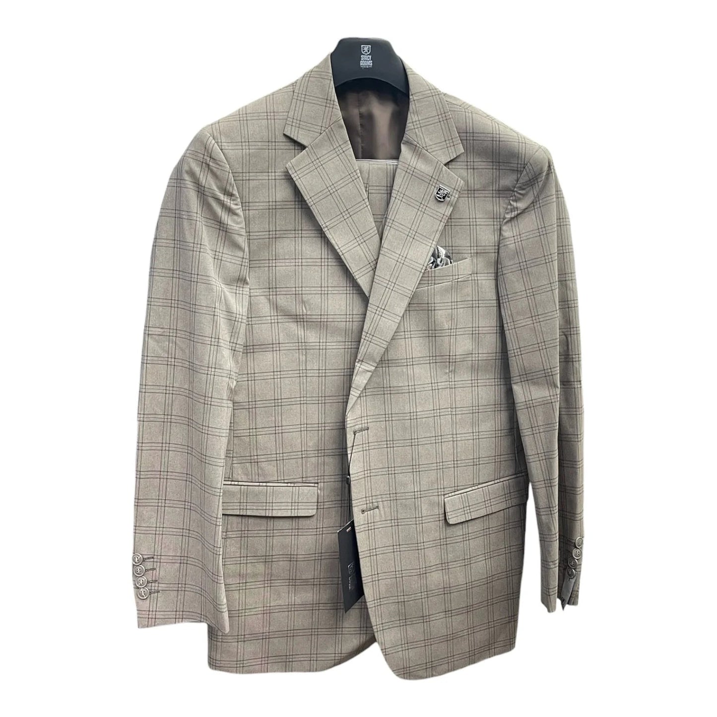 Stacy Adams Plaid Modern Fit 3-Piece Suit – SA08-552 from On Time Fashions – Mens Suits by Suits America, Birmingham AL’s 1 fashion store and premier destination for streetwear, suits, kids fashion, and big & tall