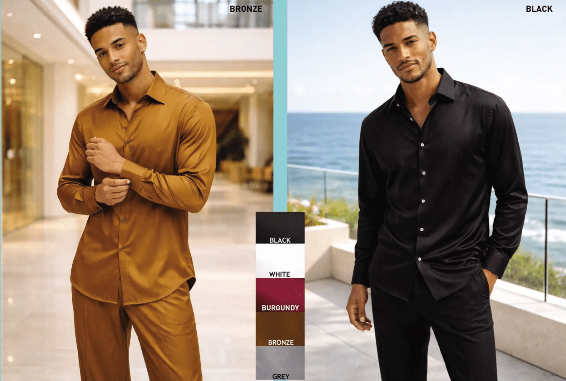 Stacy Adams Satin Shirt – 29000 from On Time Fashions – Dress Shirt by Stacy Adams, Birmingham AL’s 1 fashion store and premier destination for streetwear, suits, kids fashion, and big & tall