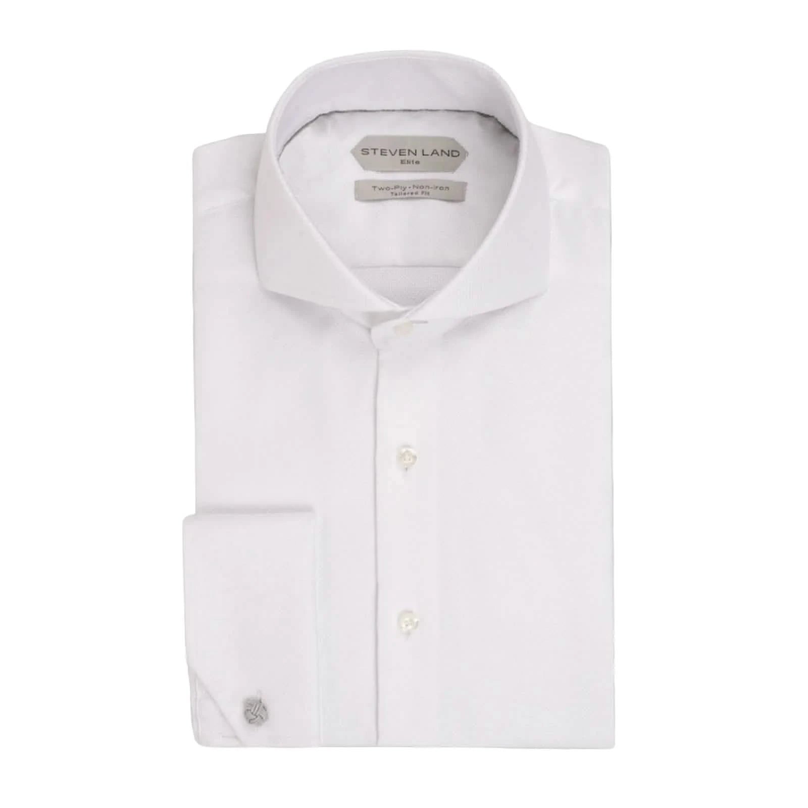 Steven Land Elite – The Augustus | Cutaway Collar | Angled French Cuff from On Time Fashions – Dress Shirt by Steven Land, Birmingham AL’s 1 fashion store and premier destination for streetwear, suits, kids fashion, and big & tall
