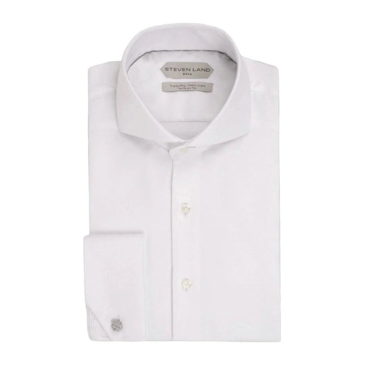 Steven Land Elite – The Augustus | Cutaway Collar | Angled French Cuff from On Time Fashions – Dress Shirt by Steven Land, Birmingham AL’s 1 fashion store and premier destination for streetwear, suits, kids fashion, and big & tall