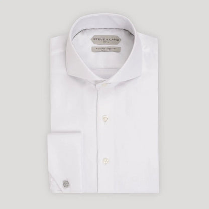 Steven Land Augustus WW25F white shirt, cutaway collar and angled French cuff