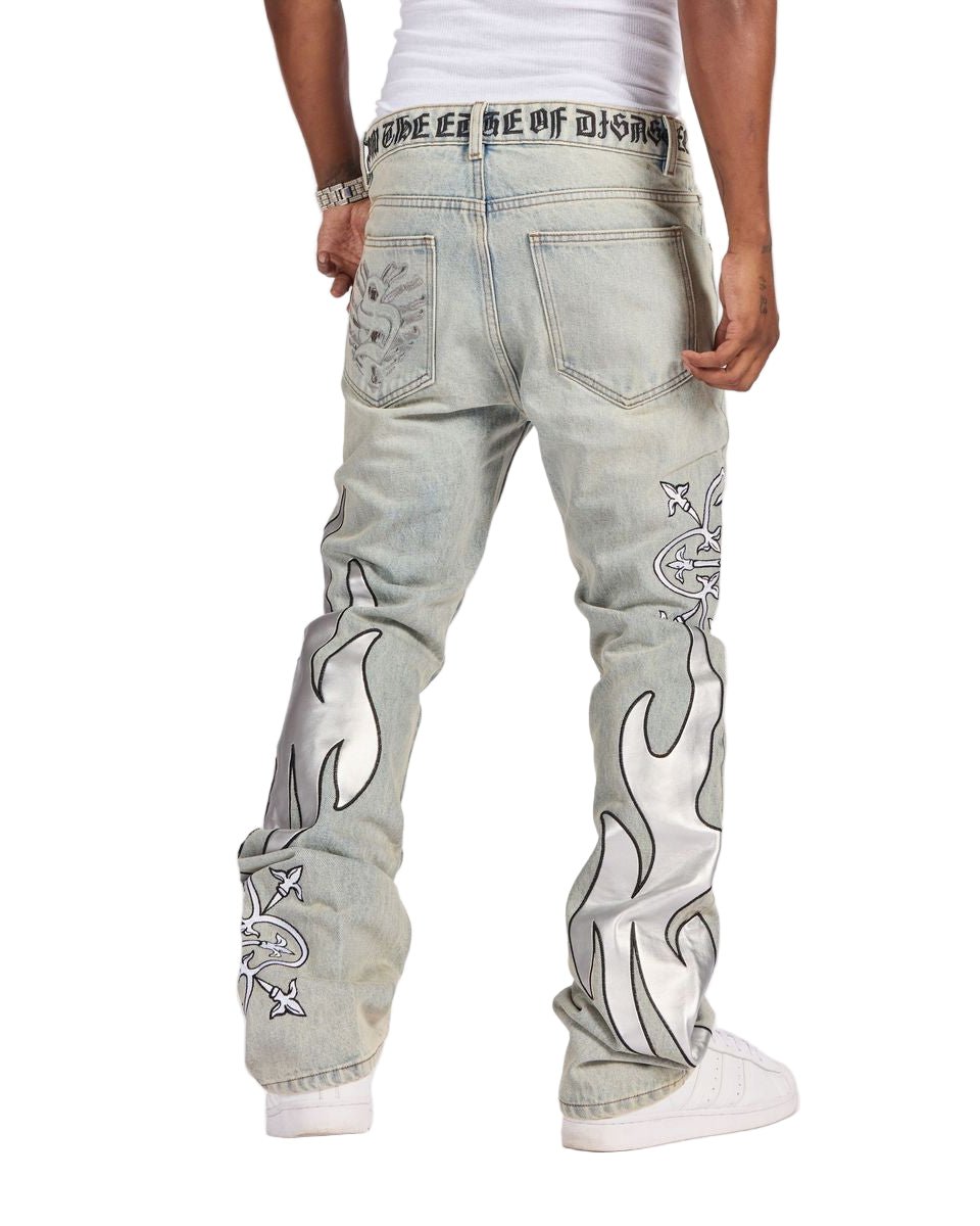 Sugarhill "Liver" Stacked Jeans from On Time Fashions – Jeans by Sugarhill Apparel, Birmingham AL’s 1 fashion store and premier destination for streetwear, suits, kids fashion, and big & tall