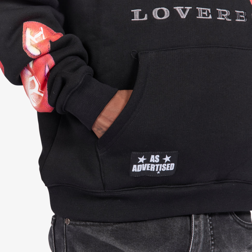 Sugarhill Loverboy Hoodie - Black, sleeve and pocket detail