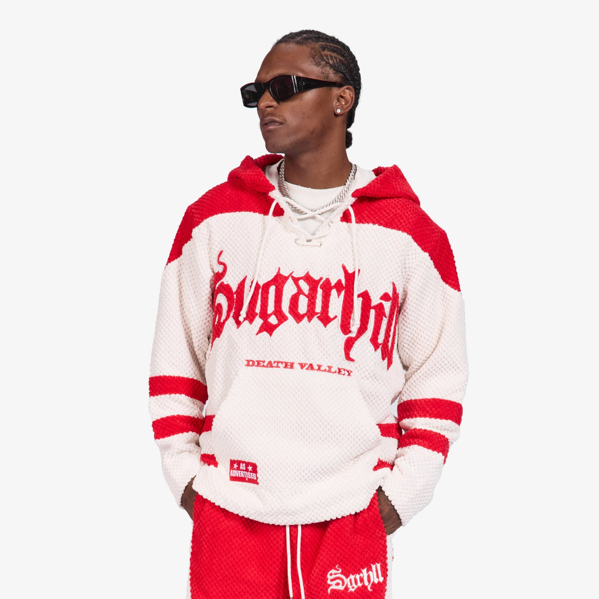 Sugarhill Mojave Hockey Hoodie - Red, front on model