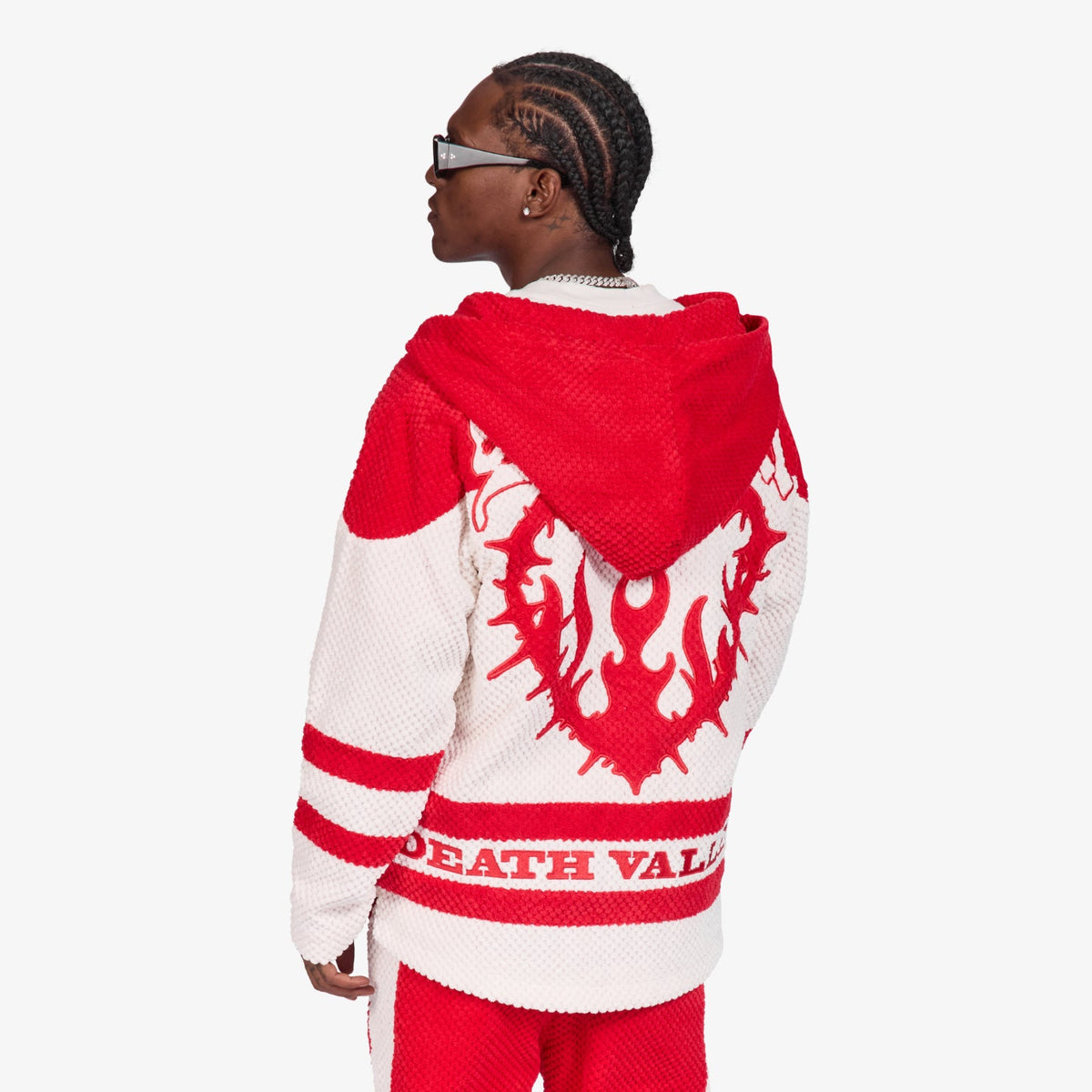 Sugarhill Mojave Hockey Hoodie - Red, back on model