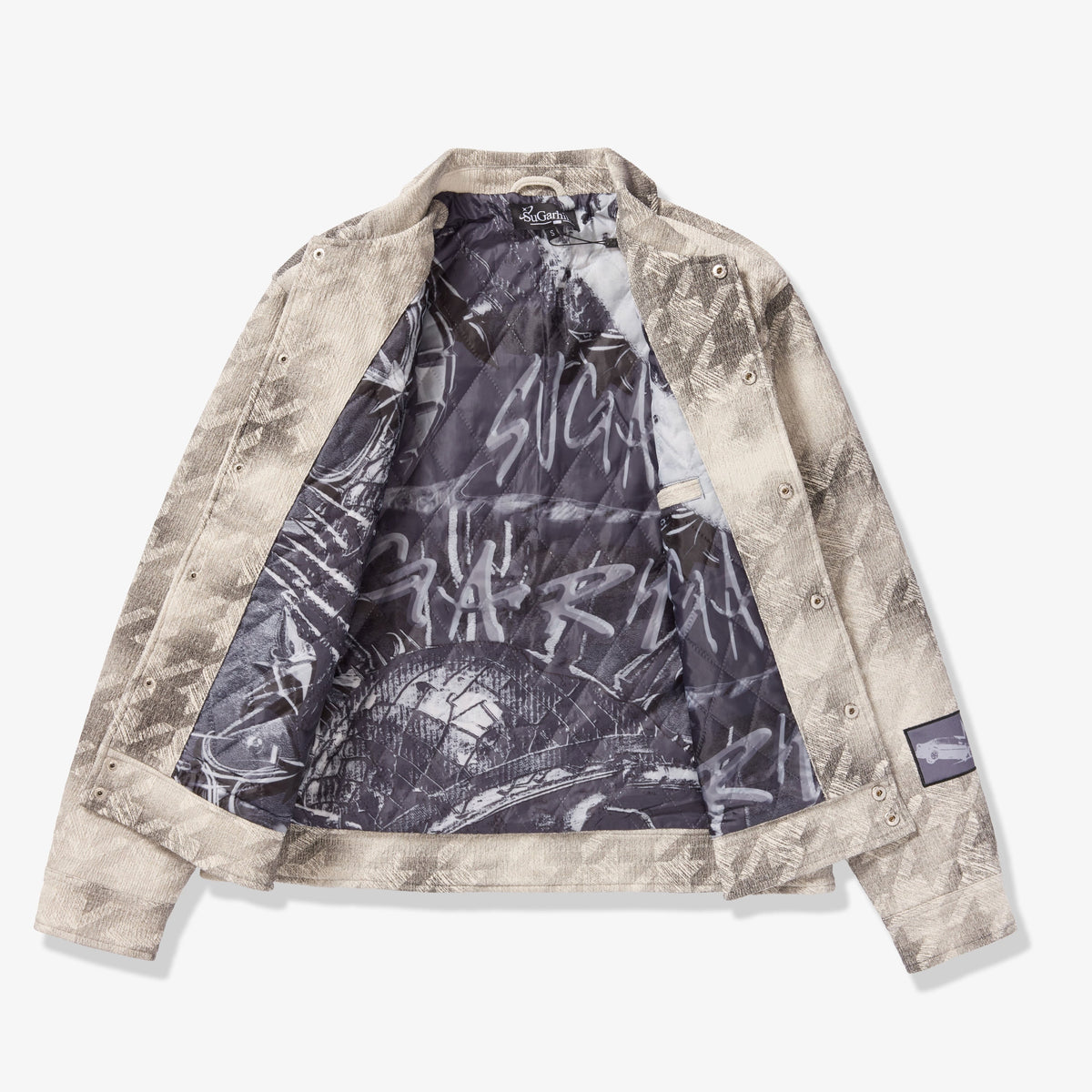 Sugarhill "Franz" Trucker Jacket, Gray, interior lining