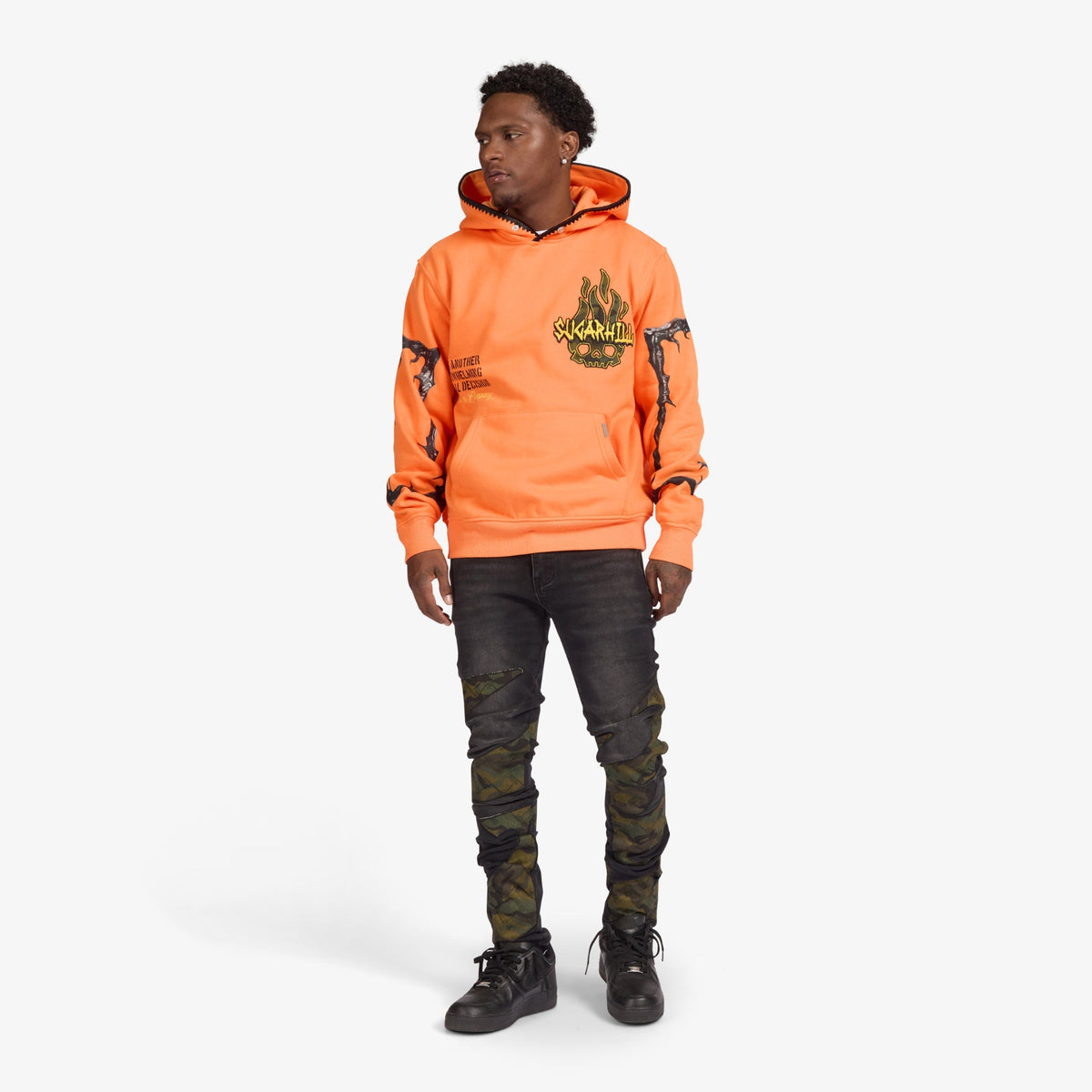 Sugarhill "Franz" Hoodie, Orange, full length fit