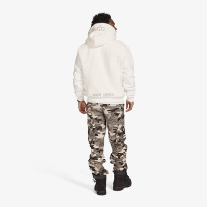 Sugarhill "Staring" Embossed Hoodie, White, back fit