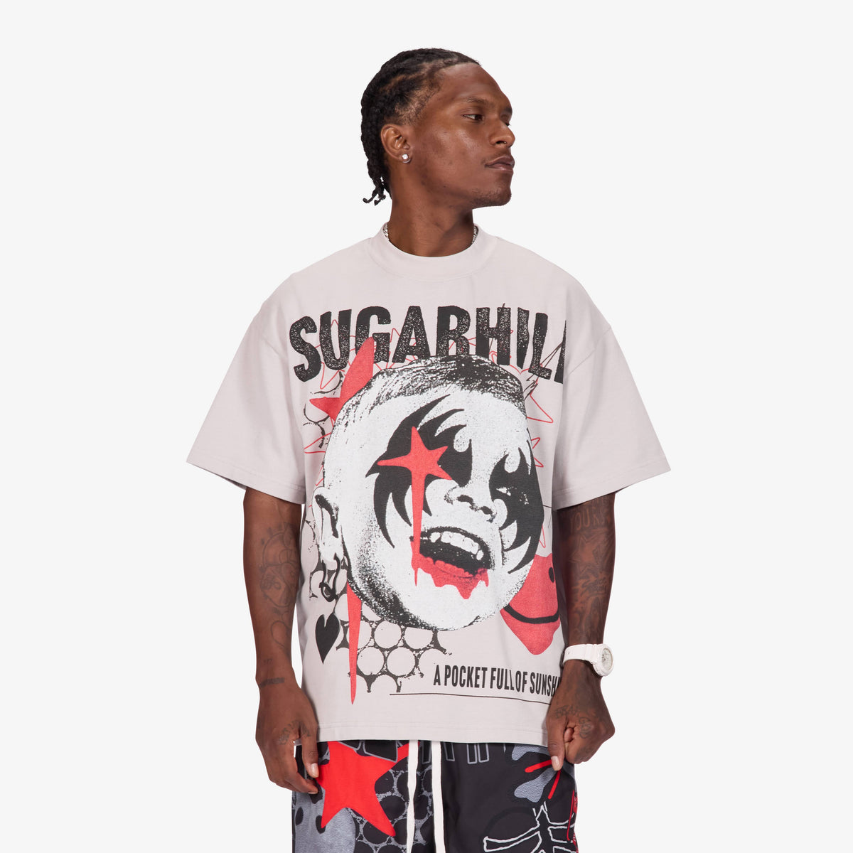 Sugarhill Sunshine Tee, Gray, front on model