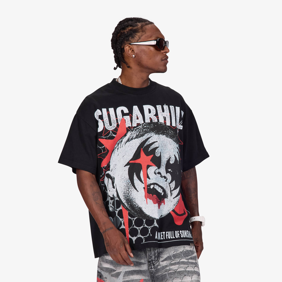 Sugarhill Sunshine Tee, Black, front on model