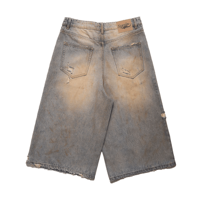 Syair Saihara Washed Caramel Denim Shorts