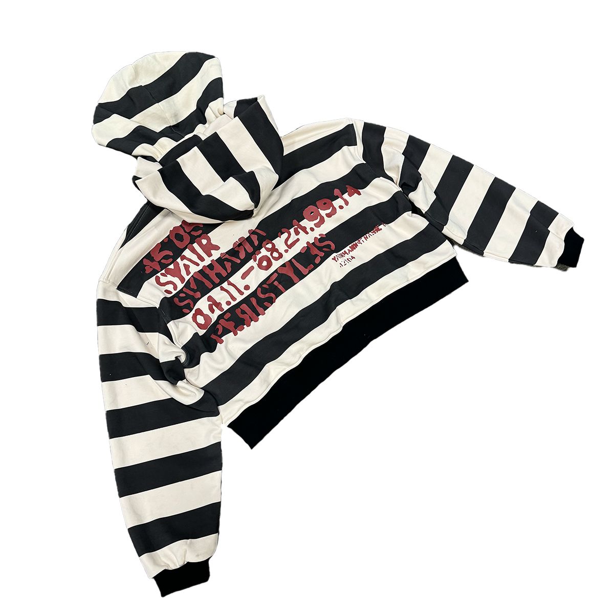 Syair Saihara Yairhannstrase 2x Prison Hoodie from On Time Fashions – Hoodie by Syair Saihara, Birmingham AL’s 1 fashion store and premier destination for streetwear, suits, kids fashion, and big & tall