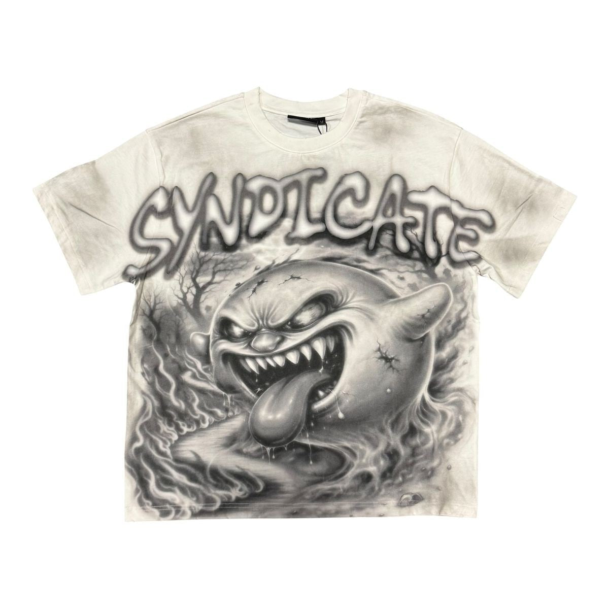 Syndicate Airbrush Ghost Tee from On Time Fashions – T-Shirt by Prestige Showroom, Birmingham AL’s 1 fashion store and premier destination for streetwear, suits, kids fashion, and big & tall