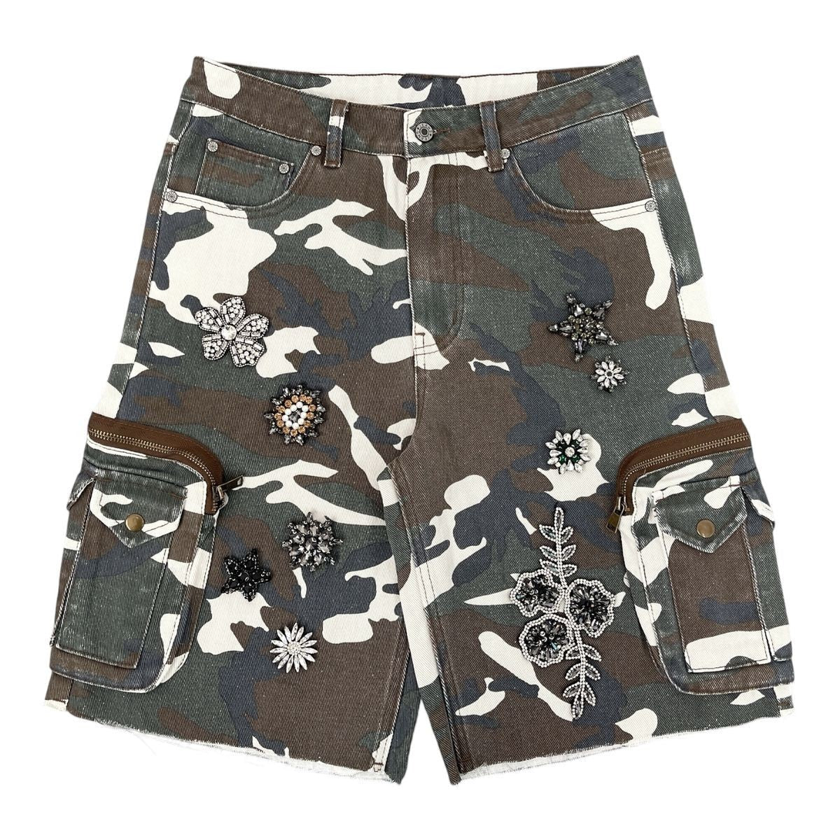 Syndicate Eden Camo Jorts from On Time Fashions – Apparel by Prestige Showroom, Birmingham AL’s 1 fashion store and premier destination for streetwear, suits, kids fashion, and big & tall