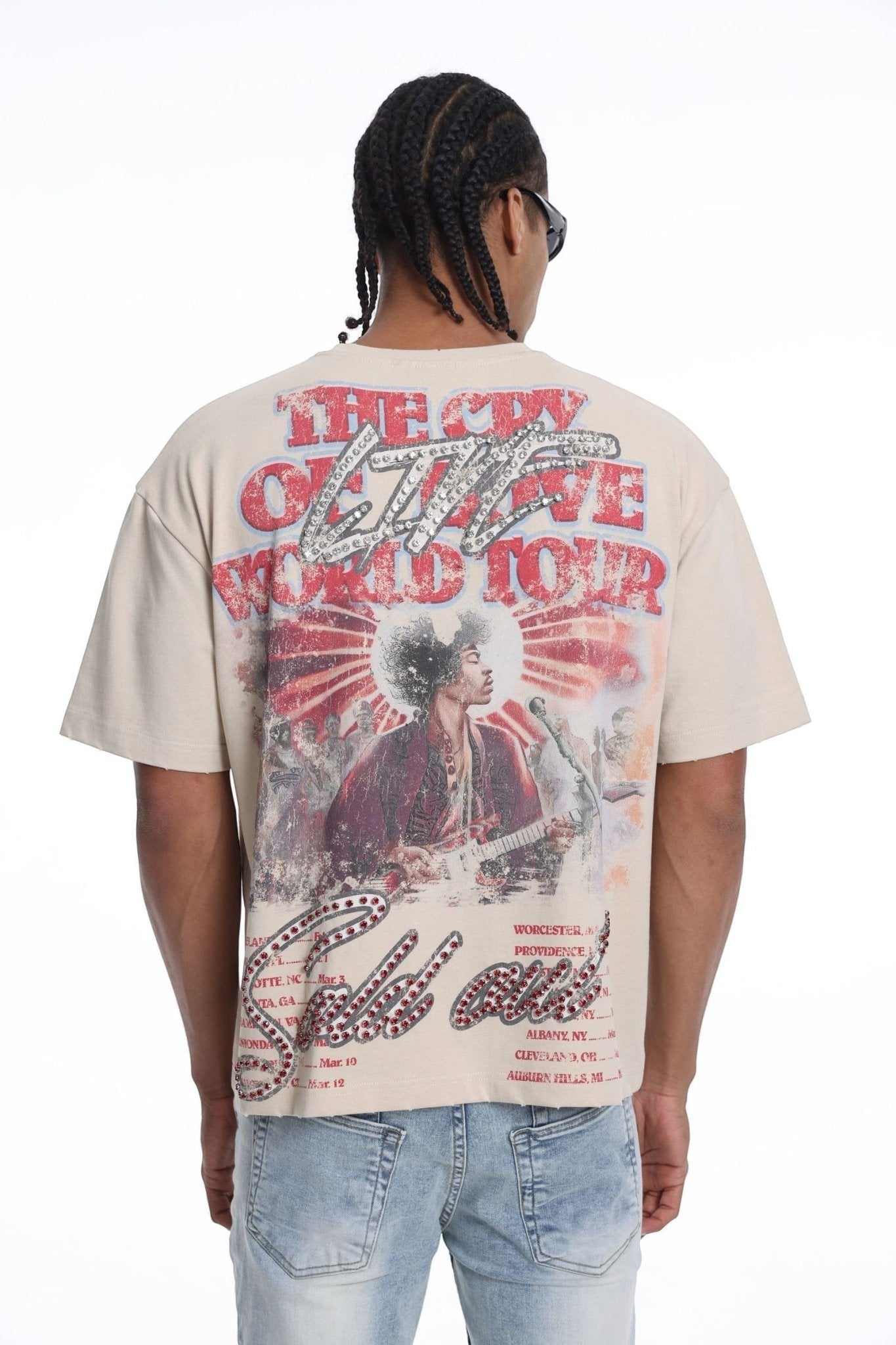 Syndicate LND Tee Beige from On Time Fashions – T-Shirt by Prestige Showroom, Birmingham AL’s 1 fashion store and premier destination for streetwear, suits, kids fashion, and big & tall