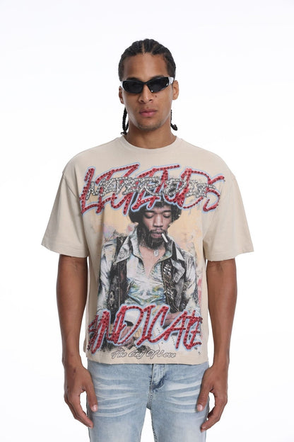 Syndicate LND Tee Beige from On Time Fashions – T-Shirt by Prestige Showroom, Birmingham AL’s 1 fashion store and premier destination for streetwear, suits, kids fashion, and big & tall