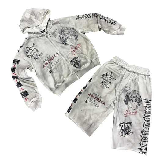 Syndicate Pain 3/4 Oversized Short Set