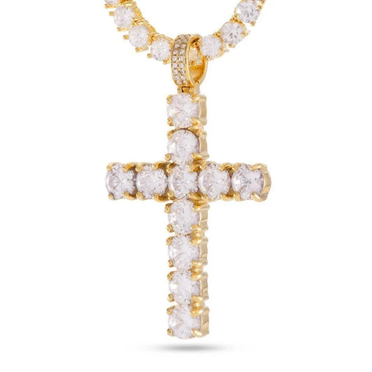 King Ice Tennis Cross Necklace