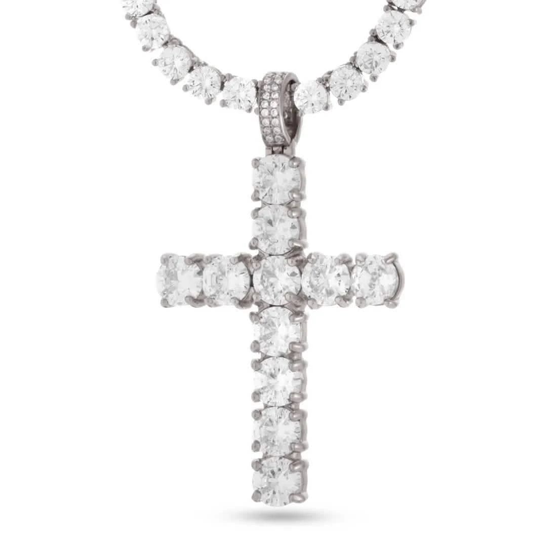 King Ice Tennis Cross Necklace