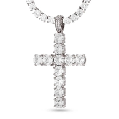 King Ice Tennis Cross Necklace
