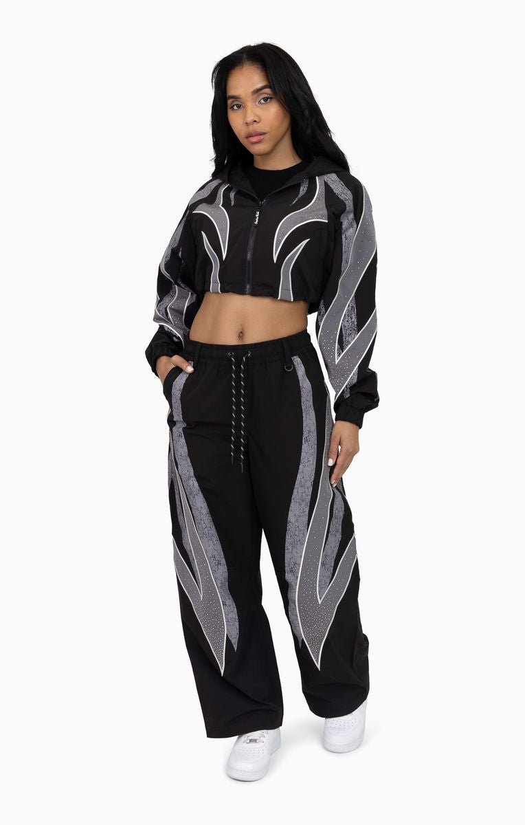 THE RED Women's Rhinestone Panel Windbreaker Set – view 11