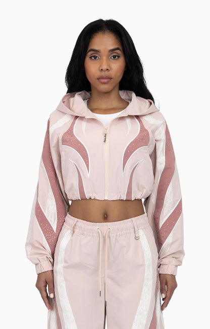 THE RED Women's Rhinestone Panel Windbreaker Set – view 2