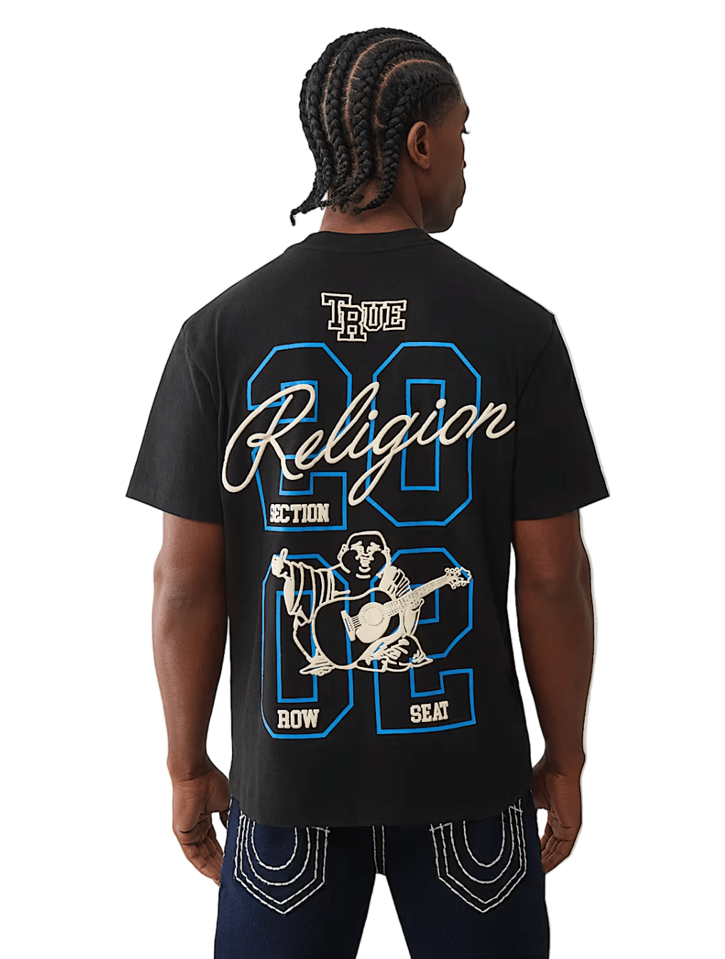True Religion Buddha Patch University Tee from On Time Fashions – tee by True Religion, Birmingham AL’s 1 fashion store and premier destination for streetwear, suits, kids fashion, and big & tall