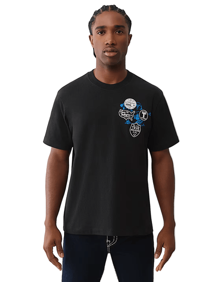True Religion Buddha Patch University Tee from On Time Fashions – tee by True Religion, Birmingham AL’s 1 fashion store and premier destination for streetwear, suits, kids fashion, and big & tall