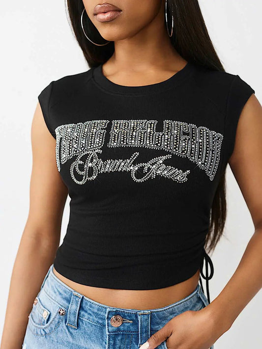 True Religion Crystal Side Ruch SS Baby Top by True Religion