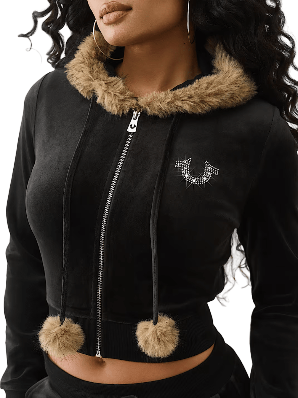 True Religion Crystal Velour Faux Fur Set from On Time Fashions – Women's Pants Set by True Religion, Birmingham AL’s 1 fashion store and premier destination for streetwear, suits, kids fashion, and big & tall
